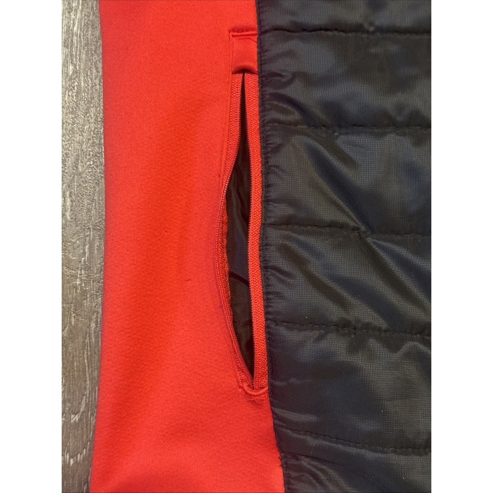Royal Awesome Men's M Golf Jacket Black Red Hybrid 1 Pocket Missing Zipper - Picture 2 of 13